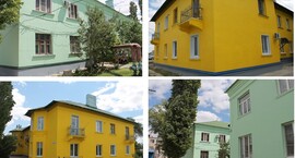 Окрашивание фасадов жилых зданий краской GROSS фасад